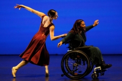 First Artist at English National Ballet Alice Bellini and Denecia Allen from inclusive dance company icandance performing Reunion  at the Empower in Motion: A Ballet Inclusive fundraising gala from Children Today at Sadler's Wells.  C-Ryan-Browne
